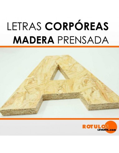 Letras corpóreas de madera prensada