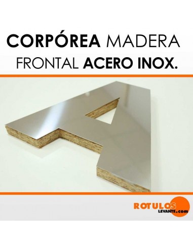 Letras de madera frontal de acero