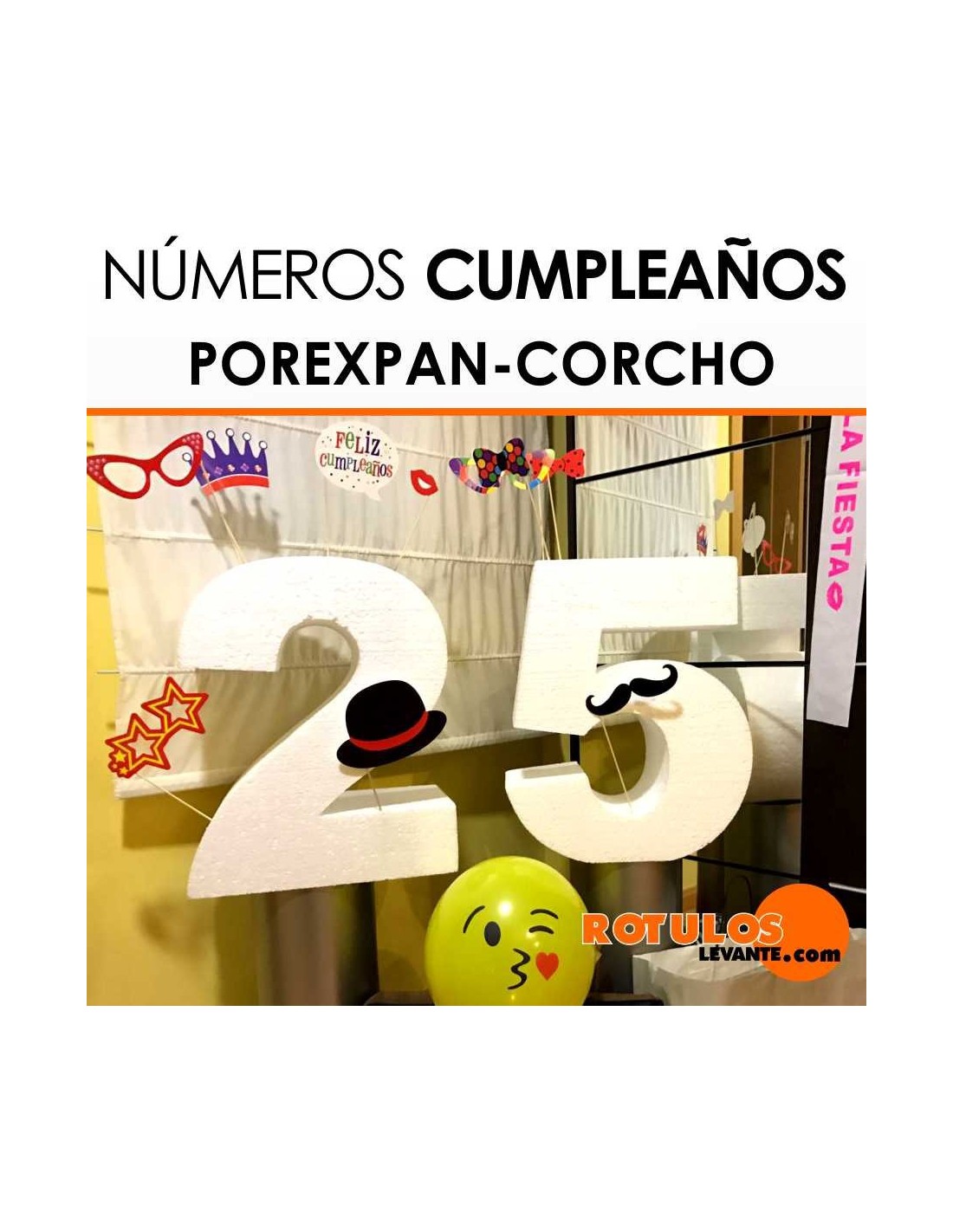 Números de cumpleaños grandes hechos en poliespan