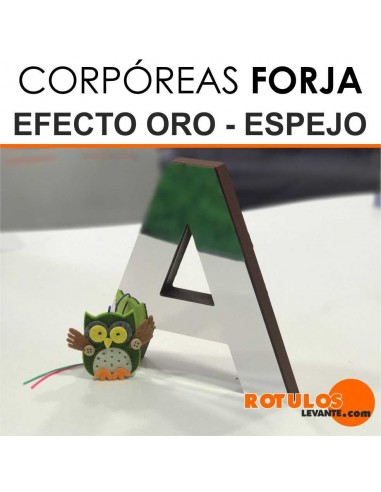 Letras pvc forja efecto espejo - oro