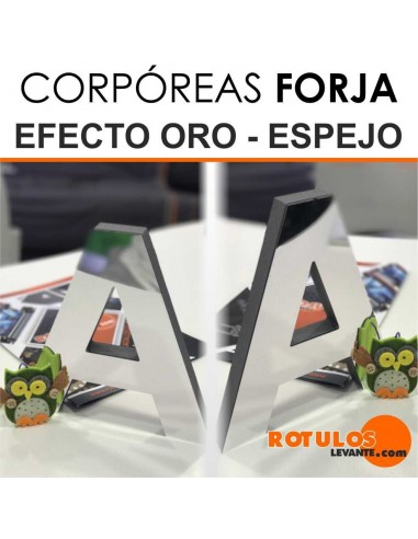 Letras pvc forja efecto espejo - oro