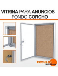 Vitrina anuncios fondo de corcho