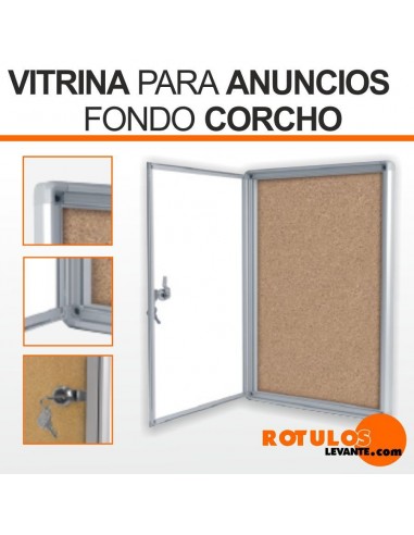 Vitrina anuncios fondo de corcho