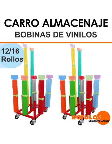 Almacenaje bobinas vinilo carro