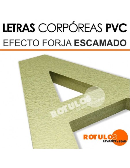 Letras pvc efecto forja escamado