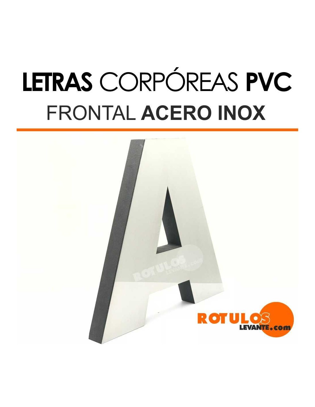 Letras Corpóreas PVC Frontal de Acero