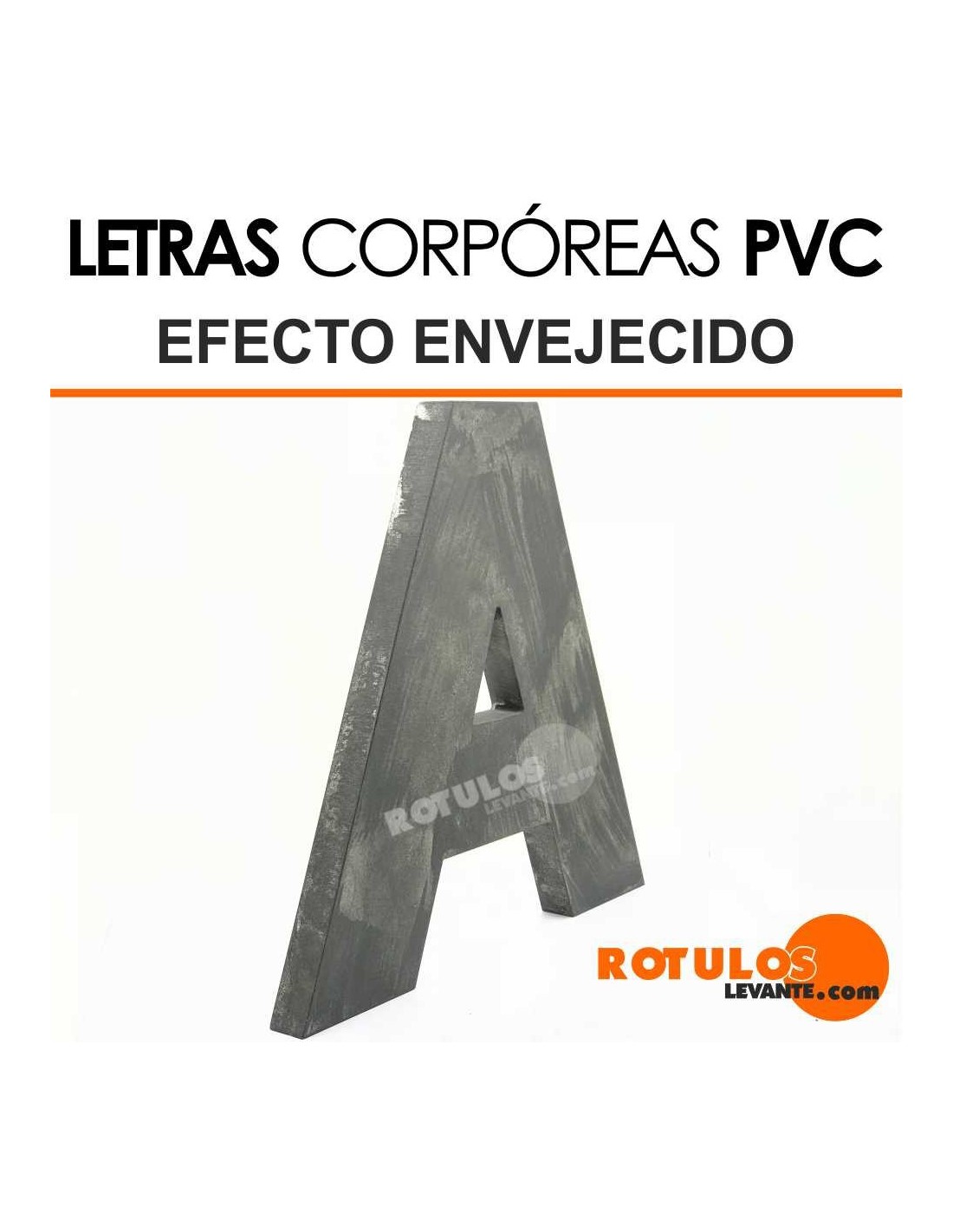 Letras de PVC envejecidas