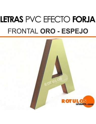 Letras pvc forja efecto espejo - oro