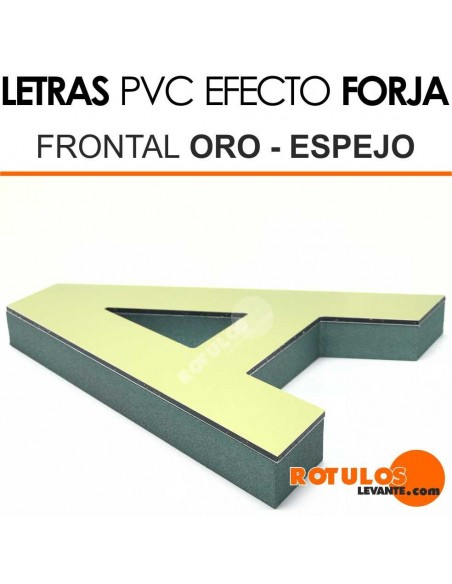 Letras pvc forja efecto espejo - oro