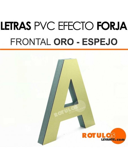 Letras pvc forja efecto espejo - oro