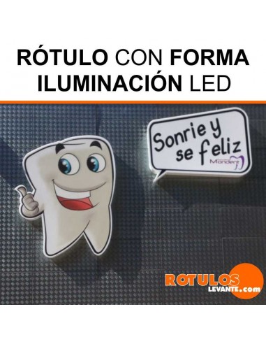 Rótulo luminoso con forma