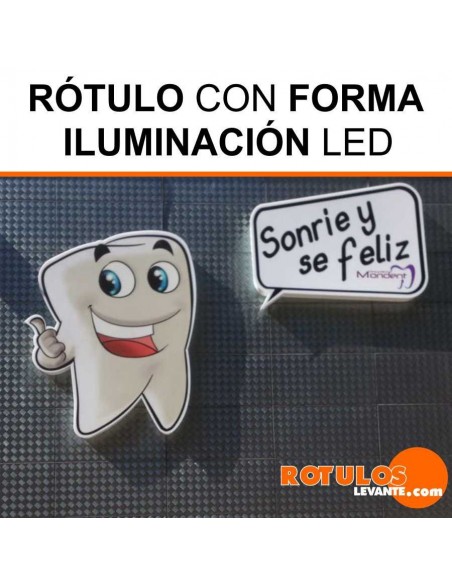 Rótulo luminoso con forma