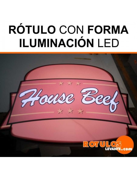 Rótulo luminoso con forma