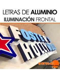 Letra aluminio iluminación frontal