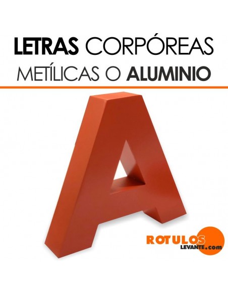 Letras corpóreas aluminio