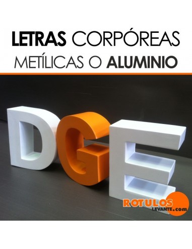 Letras corpóreas aluminio