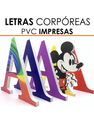 Letras corpóreas pvc impresa