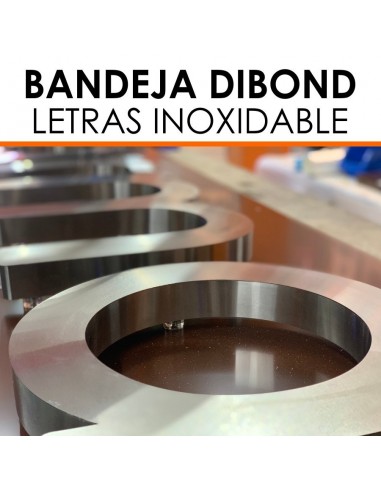 Rótulo Bandeja con Letras inoxidable