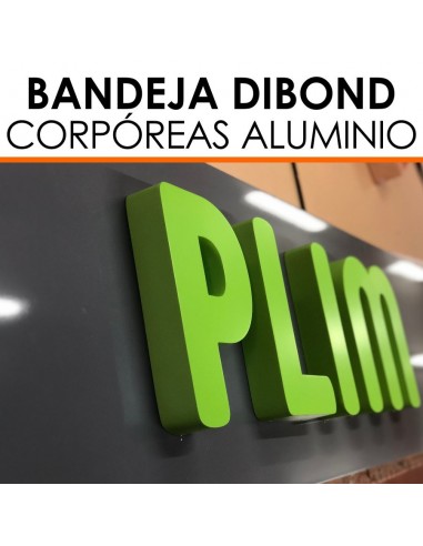 Rótulo dibond con letras aluminio