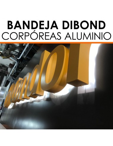 Rótulo dibond con letras aluminio
