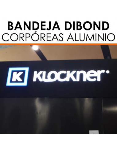 Rótulo dibond con letras aluminio