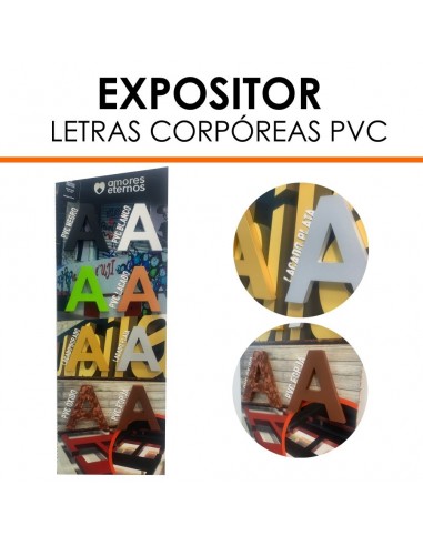 EXPOSITOR LETRAS CORPOREAS PVC