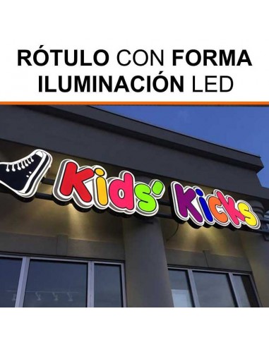 Rótulo luminoso con forma