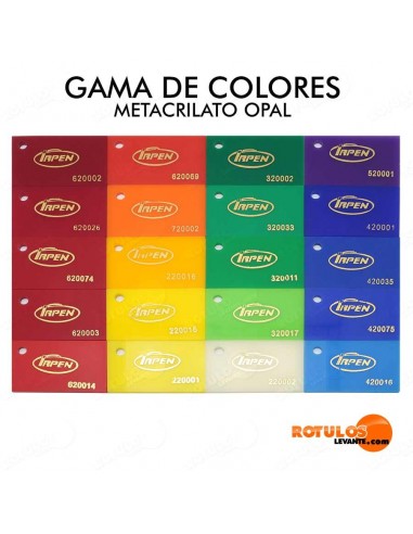 Placas de metacrilato de colores