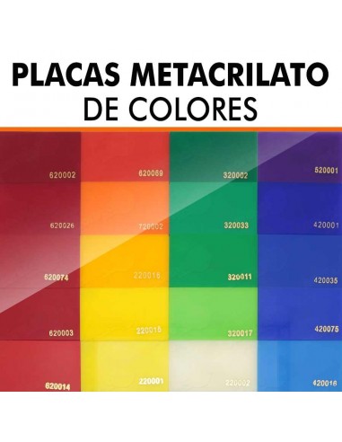 Placas de metacrilato de colores