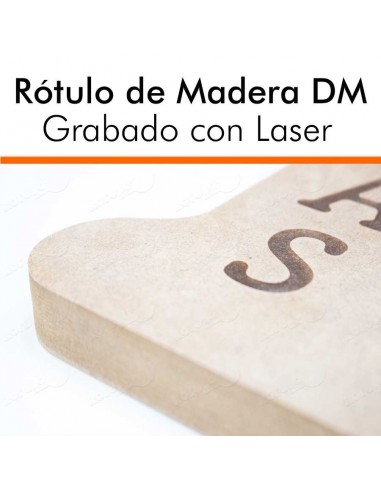 RÓTULO DE MADERA GRABADO