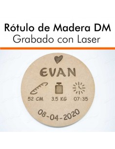 RÓTULO DE MADERA GRABADO