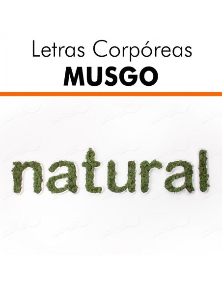 Letras corpóreas musgo