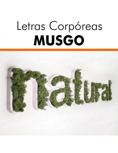 Letras corpóreas musgo