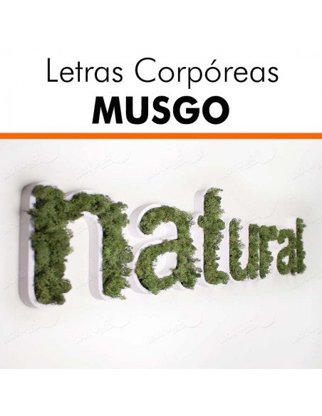 Letras corpóreas musgo