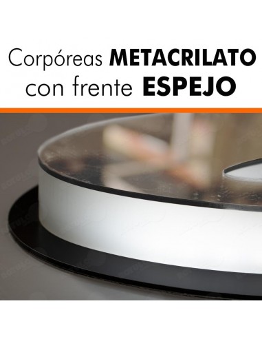 Letras corpóreas bloque con frontal espejo