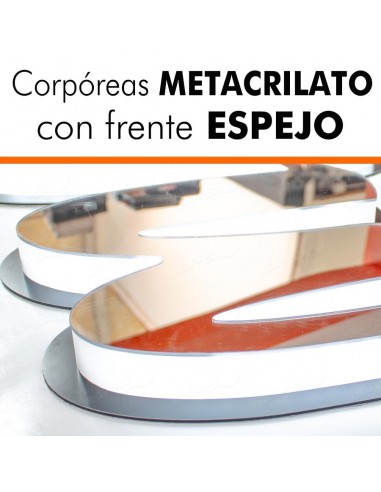 Letras corpóreas bloque con frontal espejo