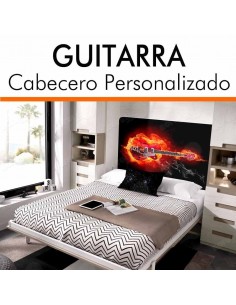 Cabecero personalizado GUITARRA ELÉCTRICA EN LLAMAS