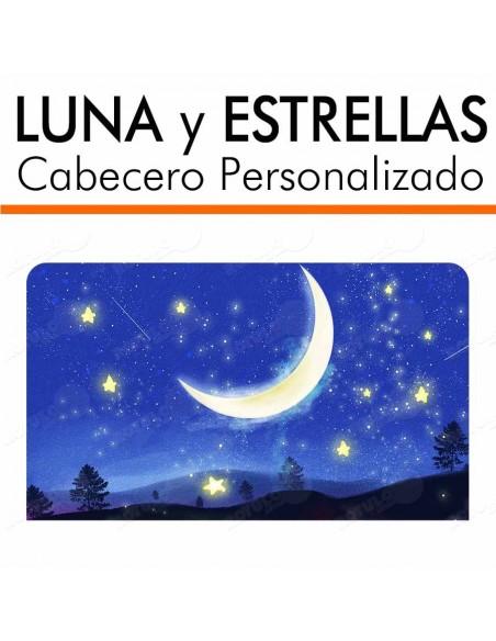 Cabecero personalizado LUNA y ESTRELLAS