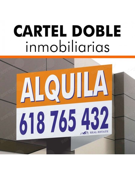Cartel doble para inmobiliarias