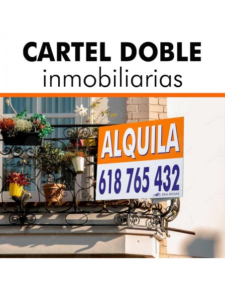 Cartel doble para inmobiliarias
