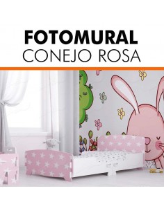 Foto mural personalizado infantil CONEJO ROSA