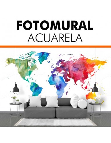 Foto mural personalizado MAPA EN ACUARELA