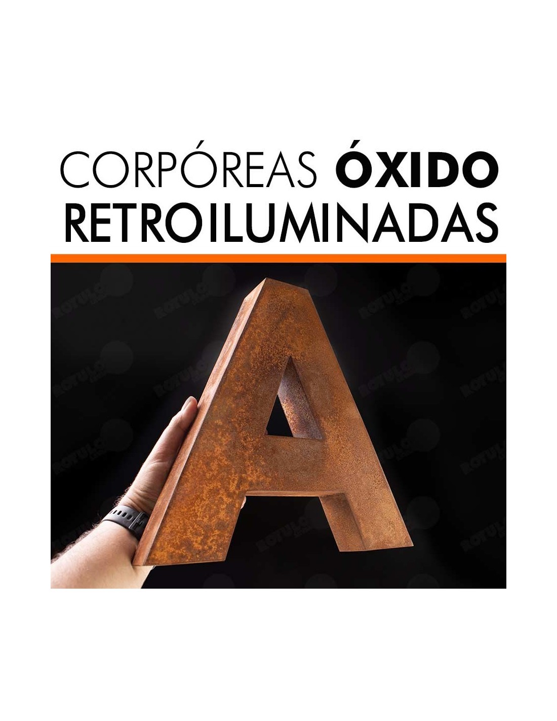 Letras Corpóreas Efecto Oxido