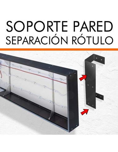 Soportes rótulo separación pared