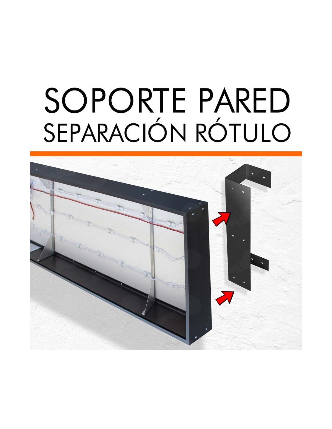 Soportes para rótulos separación pared