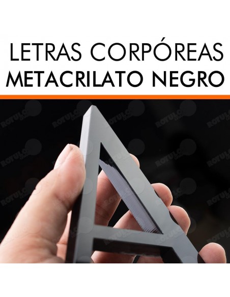Letras metacrilato negro brillo