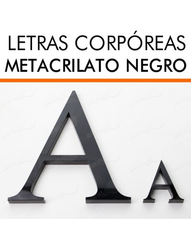 Letras metacrilato negro brillo