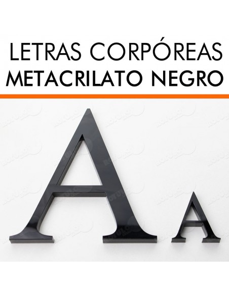 Letras metacrilato negro brillo