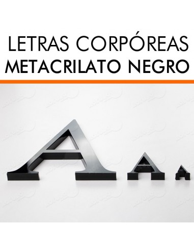 Letras metacrilato negro brillo