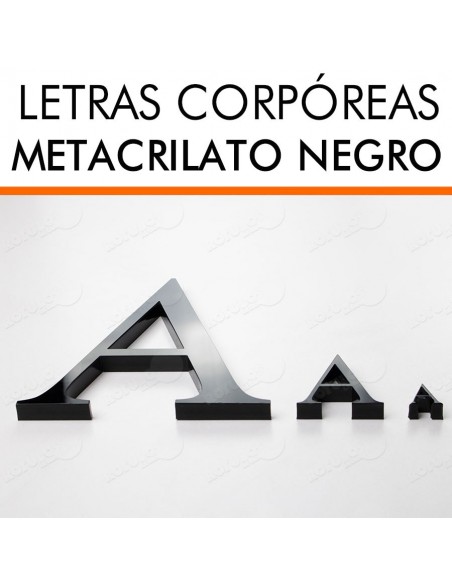 Letras metacrilato negro brillo